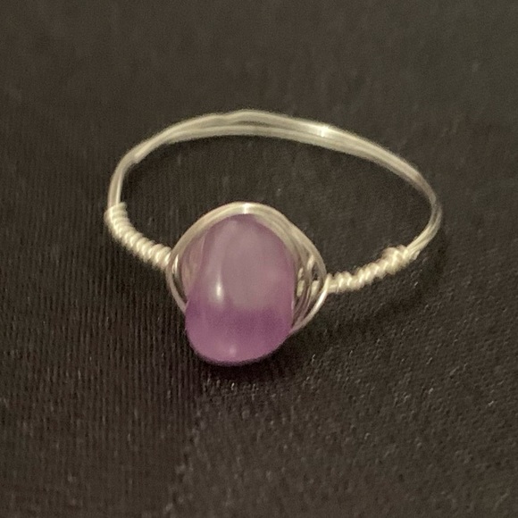Amethyst silver wire wrapped ring💜💍 genuine amethyst - Picture 2 of 2